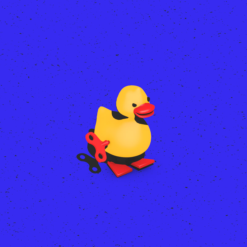 toys on strike motion rubber duck